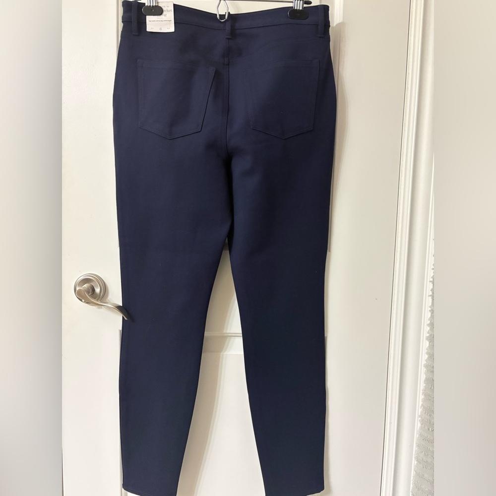 NWT Ponte Knit Pants Navy Stretch Slim Ankle - Picture 7 of 10